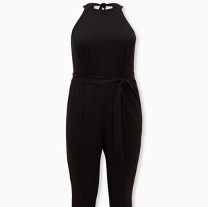 Torrid Elegant Black Tie-Waist Jumpsuit
